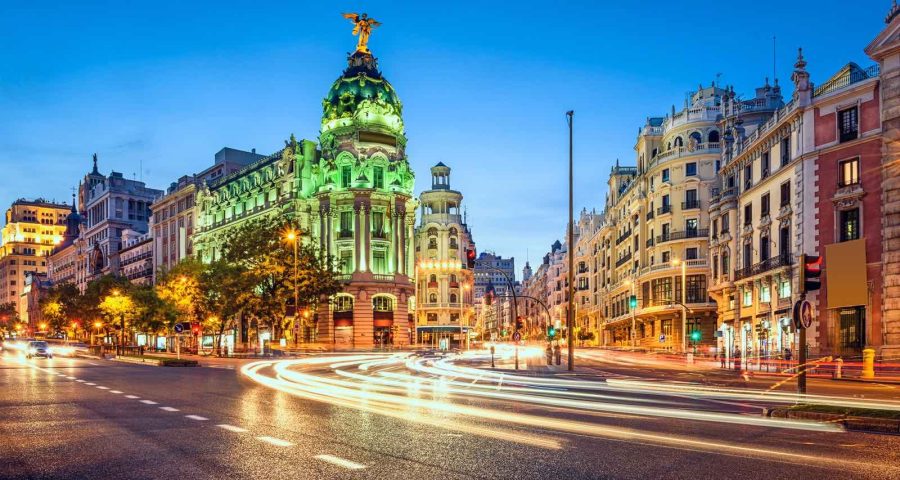 Madrid, Spain Gran Via Cityscape