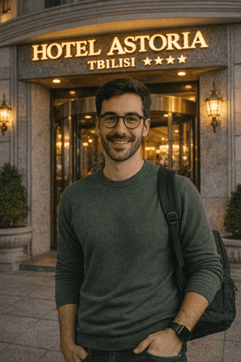 شب اول در تفلیس: اقامت در هتل استوریا (Hotel Astoria) و شروعِ زندگیِ شبانه